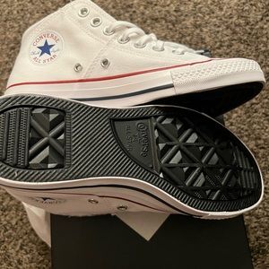 BNIB Converse high tops.  White.  Size 7.